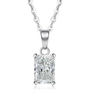 GRA Moissanite Diamond Necklace Radiant Cut 1.0 Carat D VVS1‎ Excellent Cut